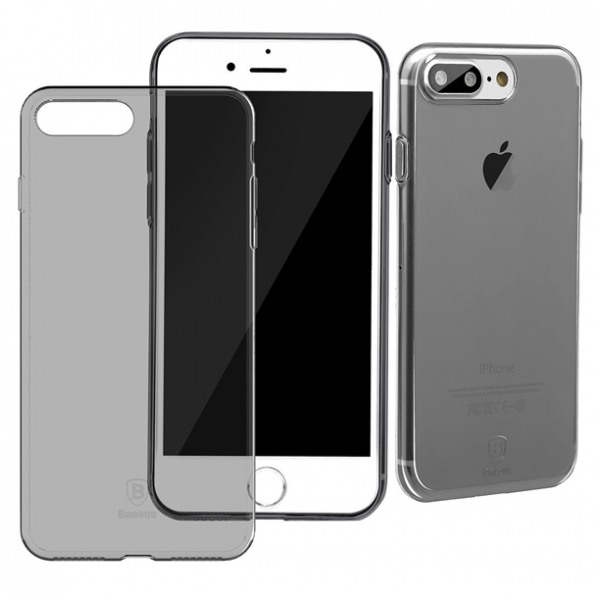 картинка Чехол Baseus Simple case (With-Pluggy) For iPhone 7 Plus Transparent Black  (ARAPIPH7P-A01) от магазина КомпьютерЦентр