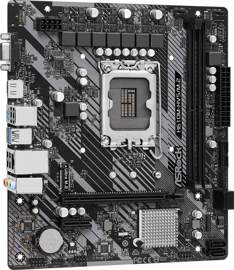 картинка Материнская плата ASRock H610M-HVS/ M.2 R2.0 LGA1700 H610 2xDDR4 mATX от магазина КомпьютерЦентр