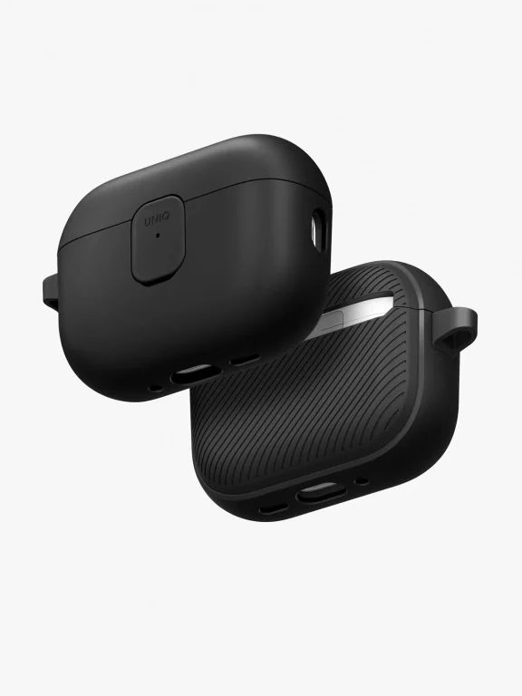 картинка Чехол из полиуретана Uniq CLYDE для AirPods Pro 3, цвет черно/ серый (BLACK/ DARK GREY) от магазина КомпьютерЦентр