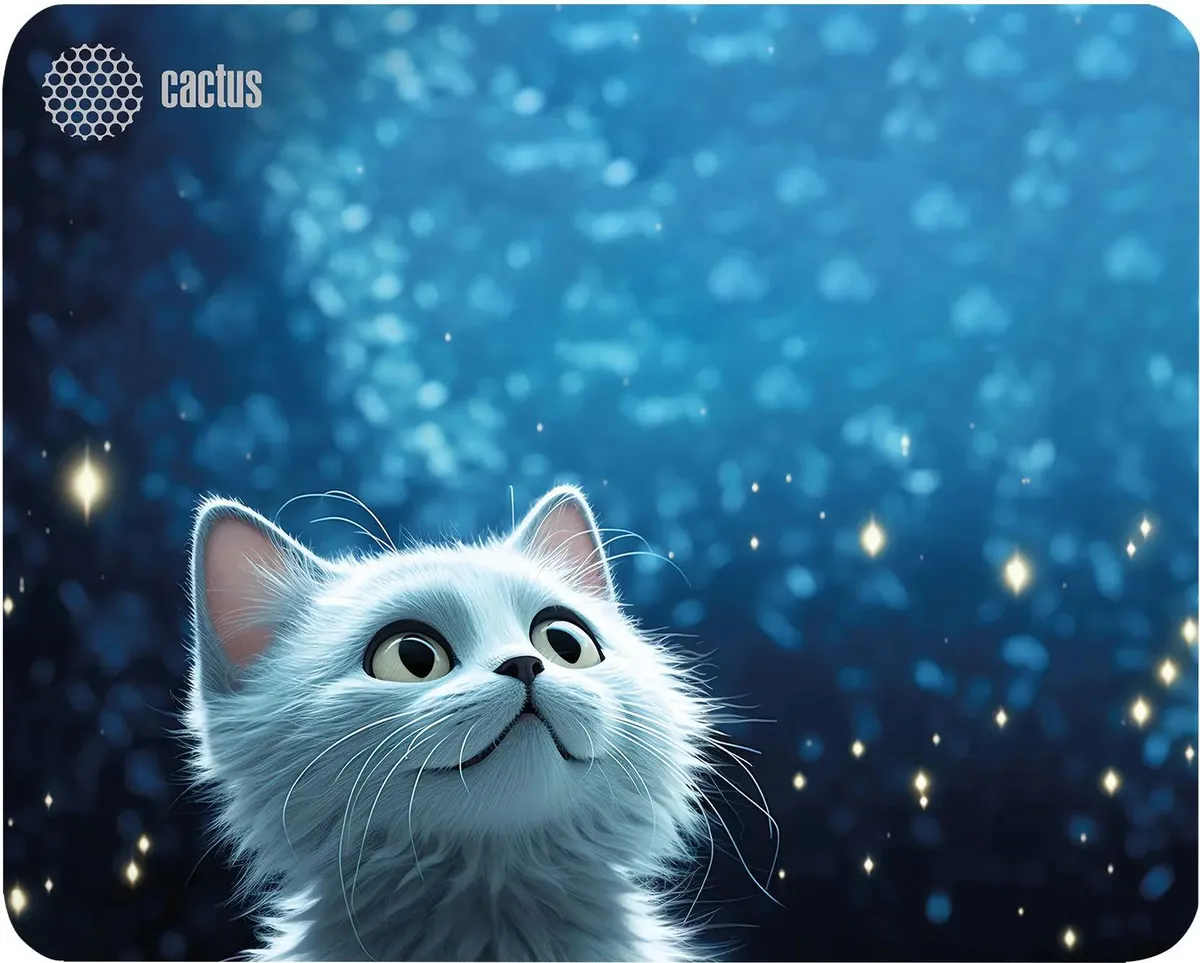 картинка Коврик для мыши Cactus White Cat 300x250x3мм (CS-MP-D11M) от магазина КомпьютерЦентр