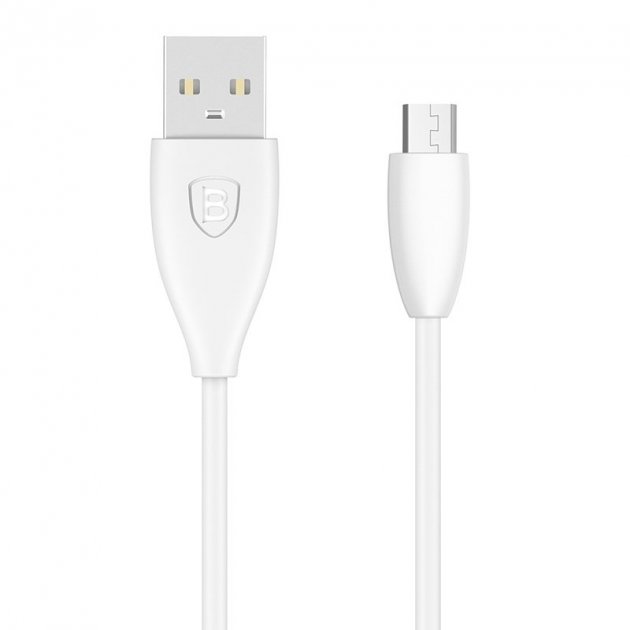 картинка Data Cable Micro USB Baseus Small Pretty Waist 2A 100cm Metal White (CAMMY-02) от магазина КомпьютерЦентр