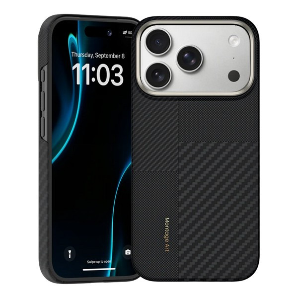 картинка Чехол Benks Montage ArmorAir Case built with Kevlar для iPhone 17 Pro Max 6.9'', цвет черный (600D+1500D) (C.K.FL.AP.BK.MB70) от магазина КомпьютерЦентр