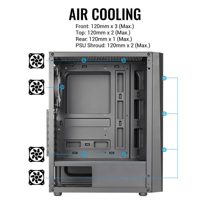 картинка Корпус Aerocool Delta (без БП) ATX Black (DELTA-G-BK-V1) от магазина КомпьютерЦентр