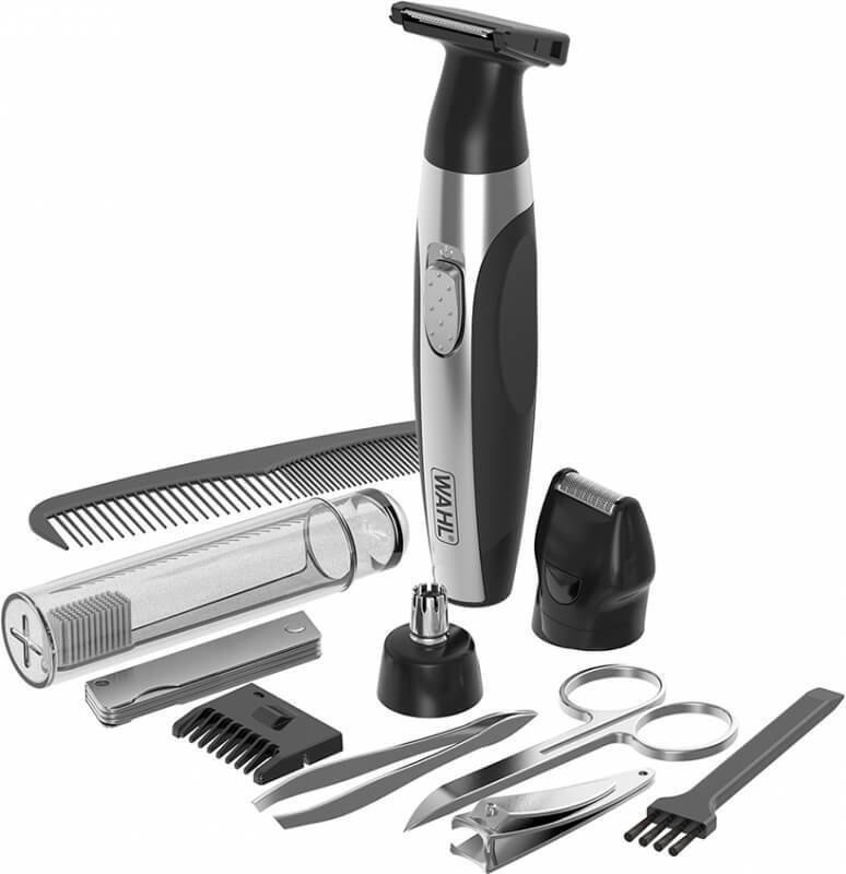 картинка Триммер Wahl Travel Kit Delux 5604-616 черный/ серебристый, длина стрижки до 8 мм, установок длины - 5, насадок - 4 шт, питание - от батареек от магазина КомпьютерЦентр