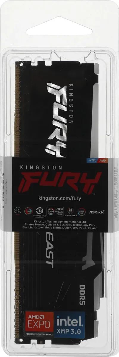 картинка DIMM DDR5 8Gb 6000MHz PC5-48000 Kingston Fury Beast RGB Expo CL36 (KF560C36BBEA-8) от магазина КомпьютерЦентр