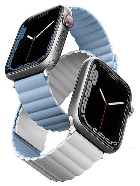 картинка Ремень силиконовый Uniq REVIX для Apple Watch 41/ 40/ 38 ARCTIC/ SOFT BLUE (41MM-REVPARTSBLU) от магазина КомпьютерЦентр