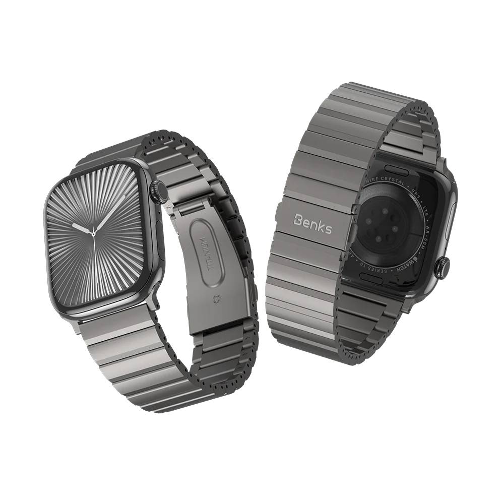 картинка Титановый браслет Benks Adjustable для Apple Watch 49/ 46/ 45/ 44/ 42, цвет натуральный титан (TITANIUM) от магазина КомпьютерЦентр