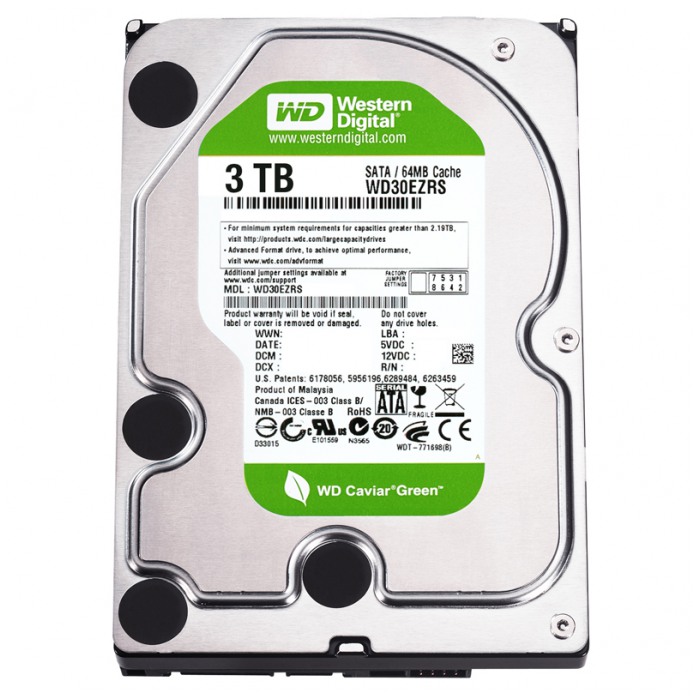 картинка Жесткий диск Western Digital 3Tb Caviar Green 64Mb 5400rpm 3.5″ (WD30EZRSDLT) от магазина КомпьютерЦентр