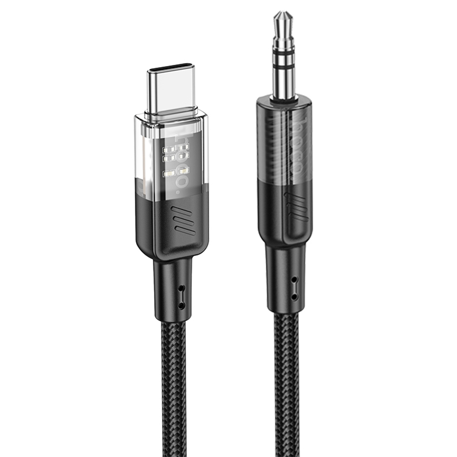 картинка Кабель HOCO UPA27 Spirit transparent digital audio conversion cable Type-C black от магазина КомпьютерЦентр
