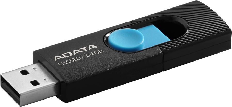 картинка USB накопитель 64Gb A-Data UV220 Black/ Blue (AUV220-64G-RBKBL) от магазина КомпьютерЦентр