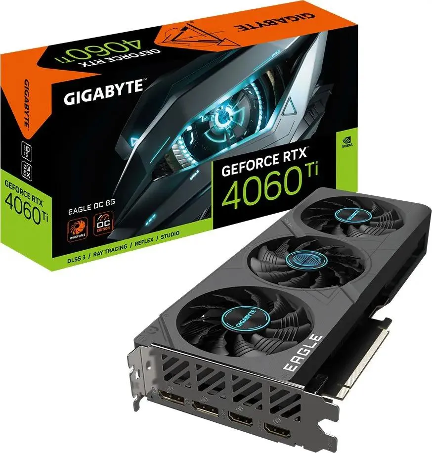 картинка Видеокарта 8Gb GDDR6 GeForce RTX 4060TI Gigabyte EAGLE OC (GV-N406TEAGLE OC-8GD) от магазина КомпьютерЦентр