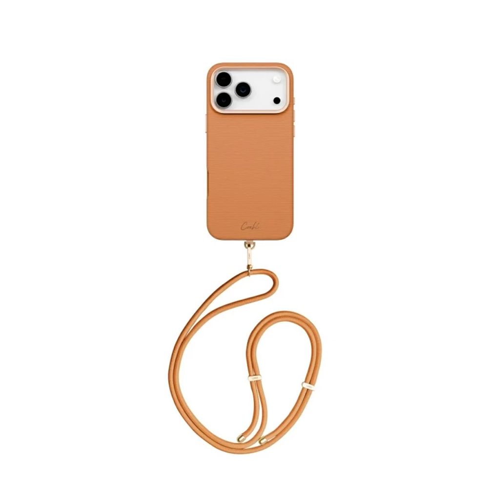 картинка Чехол со шнурком Uniq COEHL MIRELLE (MagSafe) для iPhone 17 Pro 6.7'', цвет коричневый орех (PECAN BROWN) (IP6.7P(2025)-MIRMPBWN) от магазина КомпьютерЦентр