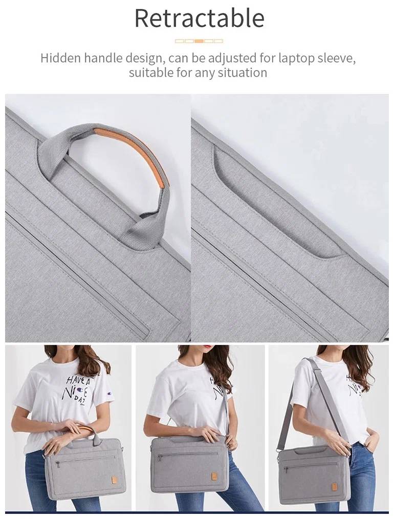 картинка Сумка для ноутбука WIWU Pioneer Pro Handbag for MacBook 15.6'' Gray от магазина КомпьютерЦентр