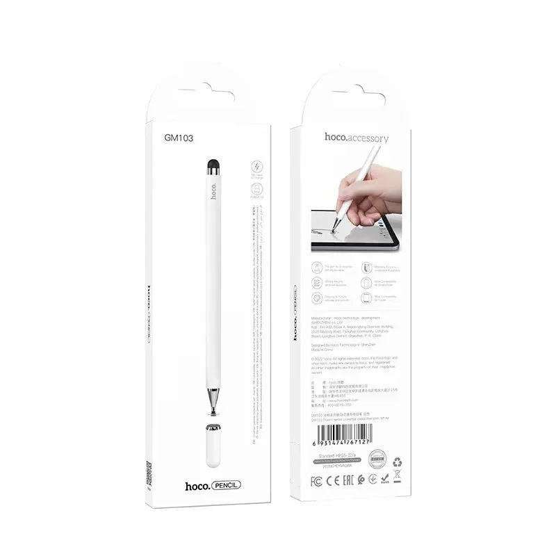 картинка Стилус Hoco GM103 Fluent series universal capactive pen White от магазина КомпьютерЦентр