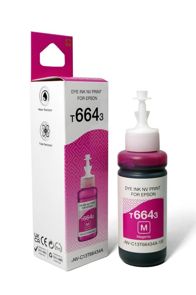 картинка Чернила NVPrint T6634 (NV-C13T66434A) для аппаратов Epson L100, L110, L120, L130, L132, L210, L222 (70 мл) Magenta совместимые от магазина КомпьютерЦентр
