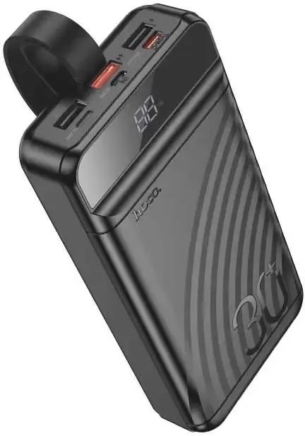 картинка Внешний аккумулятор Hoco J123B 22.5W+PD20W fully compatible power bank with digital display (30000mAh) black от магазина КомпьютерЦентр