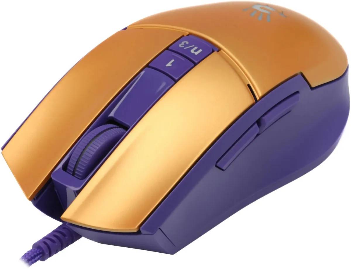 картинка Мышь A4Tech Bloody L65 Max желтый/ фиолетовый (L65 MAX/ ROYAL VIOLET) от магазина КомпьютерЦентр