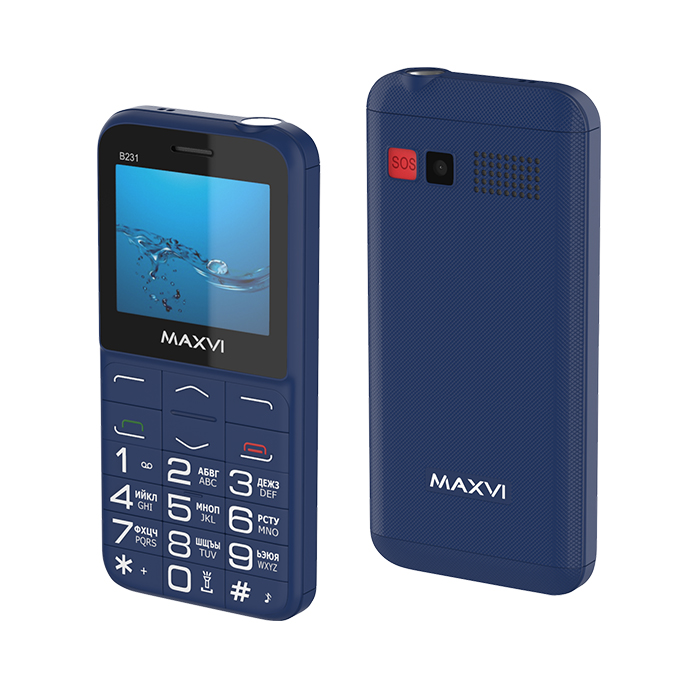 картинка Телефон мобильный Maxvi B231 Blue 2.31'' от магазина КомпьютерЦентр