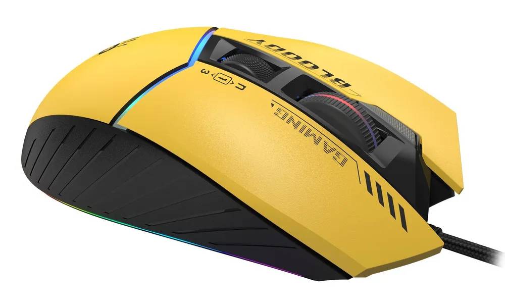 картинка Мышка A4Tech Bloody W95 Max Sports, проводная USB, желтый/ черный от магазина КомпьютерЦентр