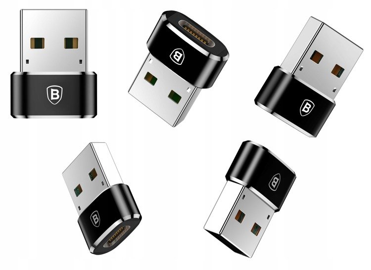 картинка Переходник Baseus OTG mini Type-C Female to USB Male Adapter 5A Black (CAAOTG-01) от магазина КомпьютерЦентр