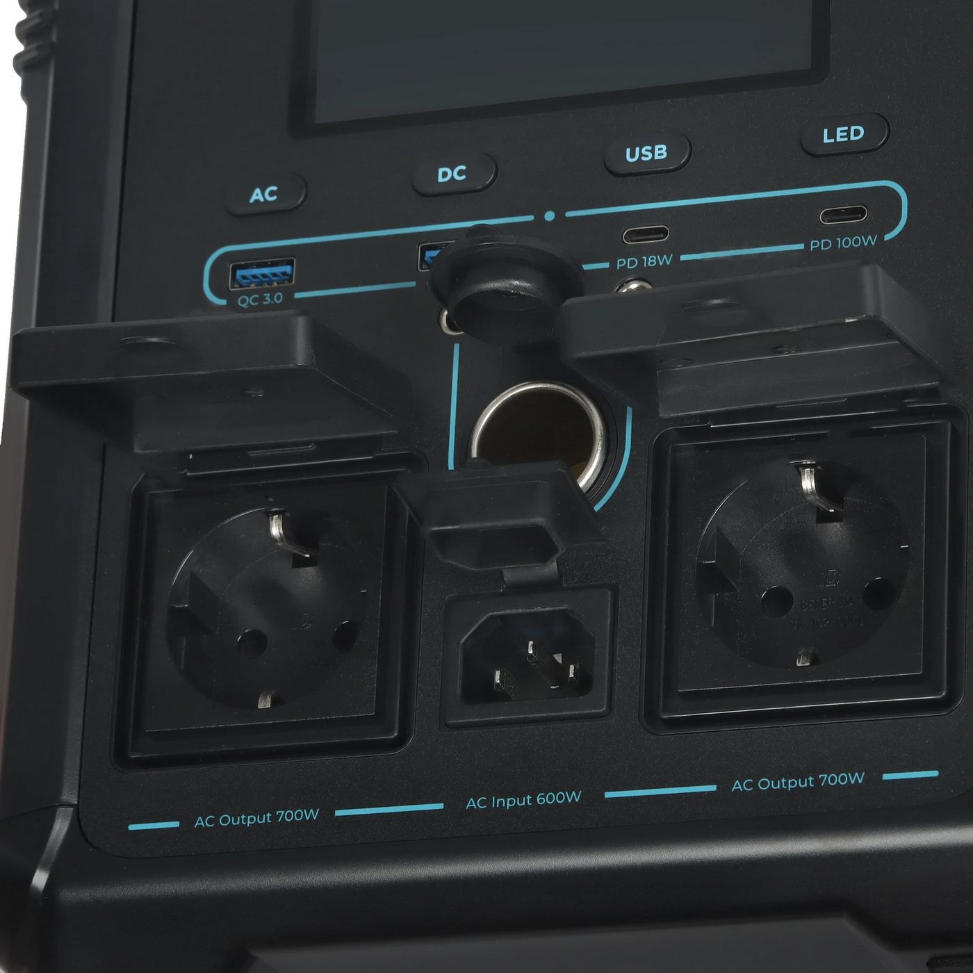 картинка Портативная станция FinePower Zeus 500 (551,25Wh/ 1,4kW, 2xUSB-A(out), 2xUSB-C(in/ out), DC(in/ out) 2xAC(in/ out), MPPT, LMFP, 7 кг, черный) от магазина КомпьютерЦентр