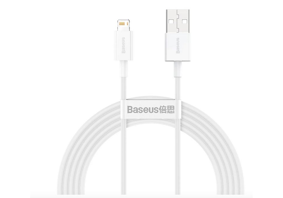 картинка Кабель Baseus Superior Series Fast Changing Data Cable USB to iP 2.4A 1m White от магазина КомпьютерЦентр