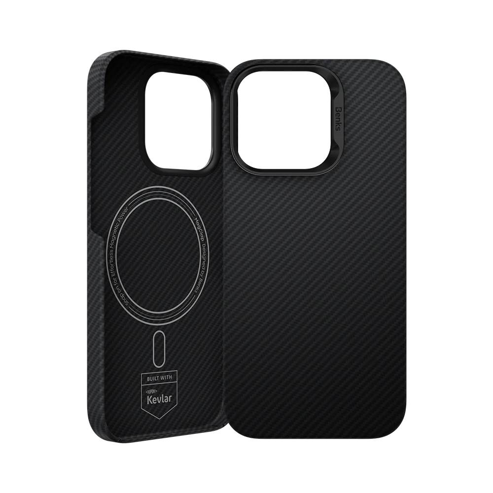 картинка Чехол Benks ArmorAir Case built with Kevlar 600D для iPhone 16 Pro 6.3'' Black (C.K.FL.AP.BK.0065) от магазина КомпьютерЦентр