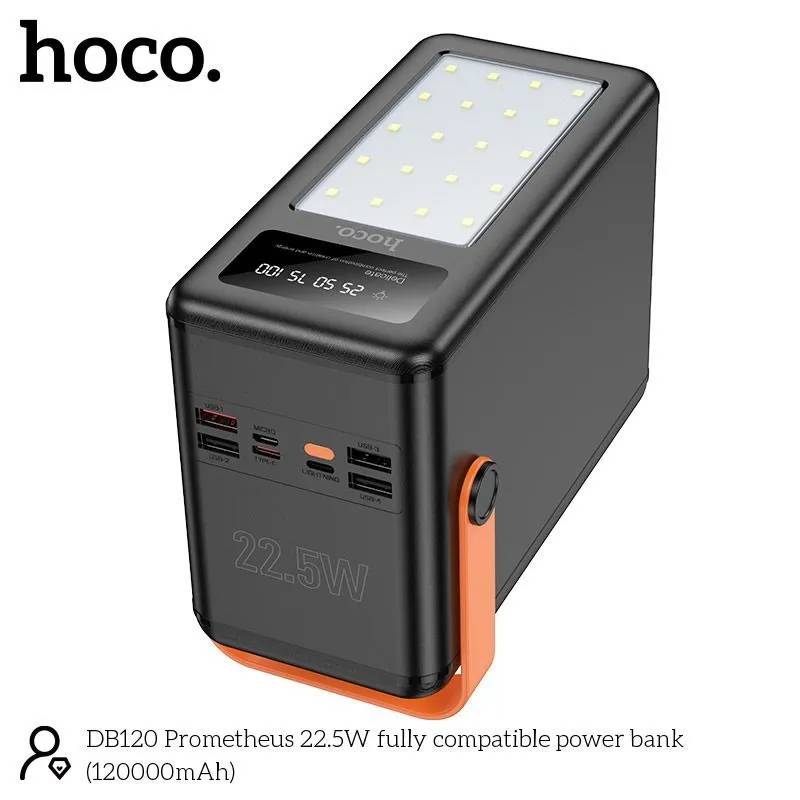 картинка Внешний аккумулятор Hoco DB120 Prometeus 22.5W Fully Compatible Power Bank 120000 mAh Black от магазина КомпьютерЦентр