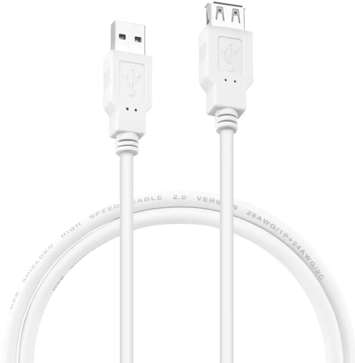 картинка Кабель USB 2.0 A->F - 0.75 м Buro USB2.0-AM-AF-0.75M White (817264) от магазина КомпьютерЦентр