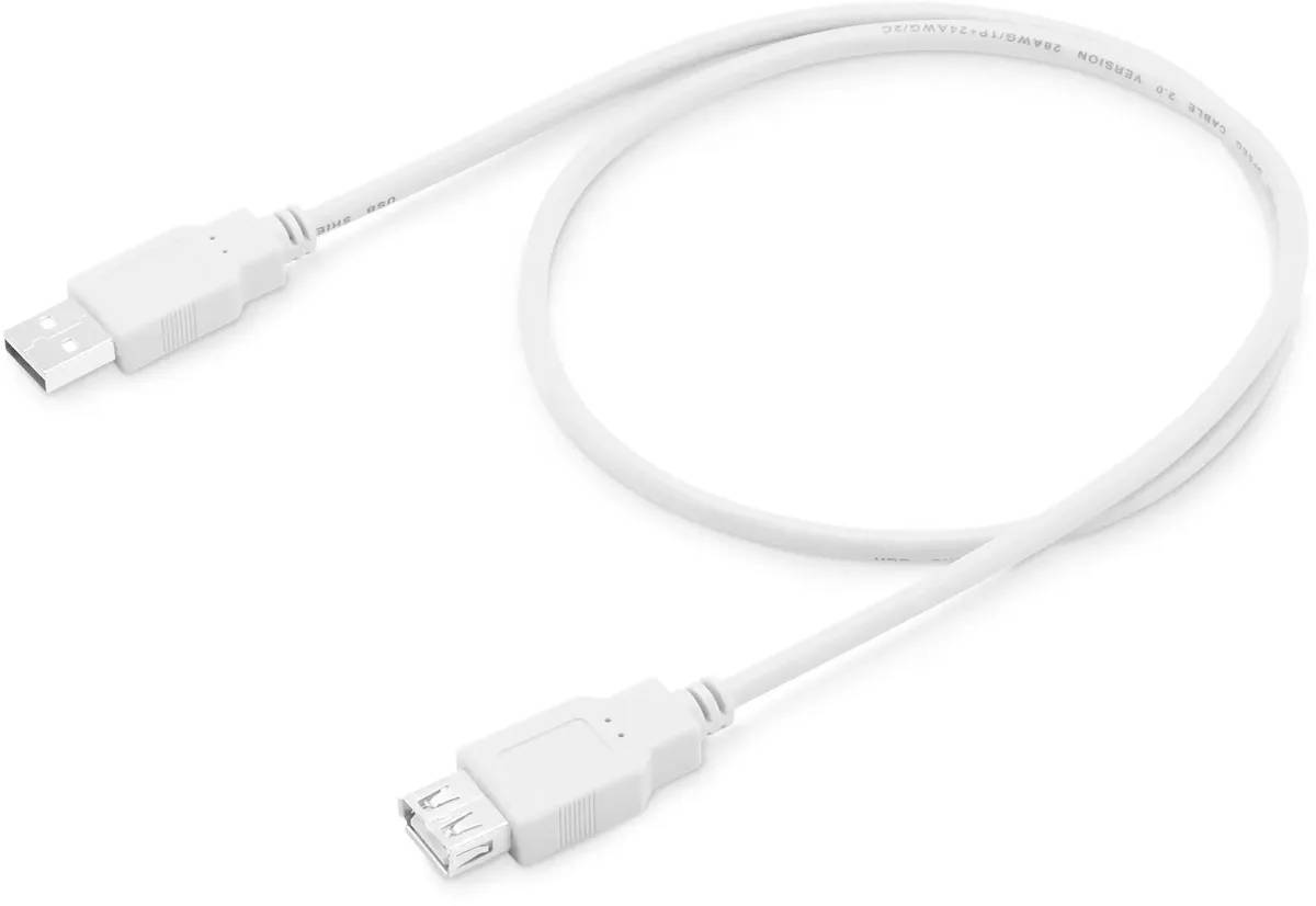 картинка Кабель USB 2.0 A->F - 0.75 м Buro USB2.0-AM-AF-0.75M White (817264) от магазина КомпьютерЦентр