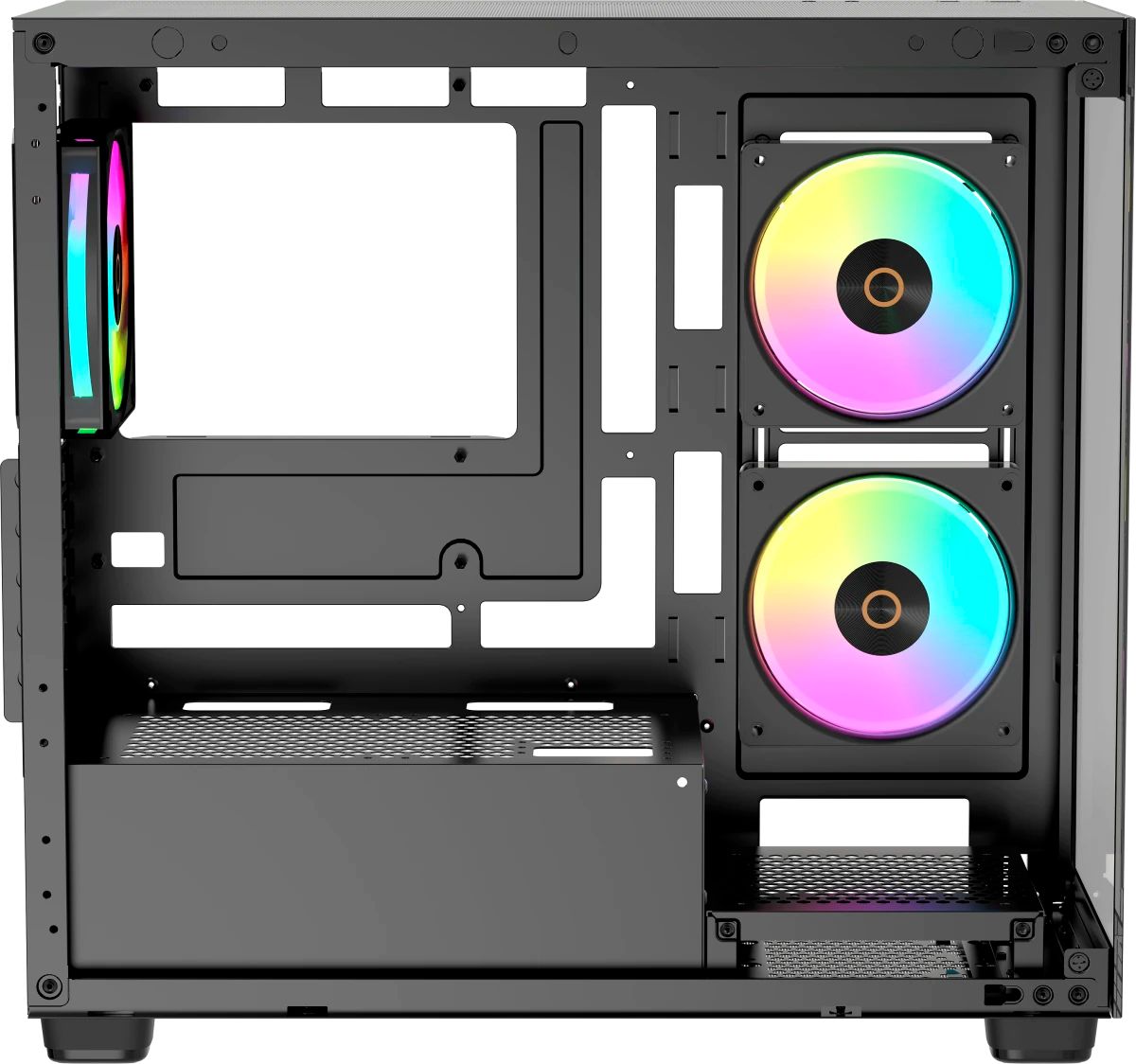 картинка Корпус Ocypus Gamma C52 BK ARGb mATX /  win /  black /  3 ARGb fans /  no PSU /  Tempered Glass (Gamma-C52-B-KD300XX-GL) от магазина КомпьютерЦентр