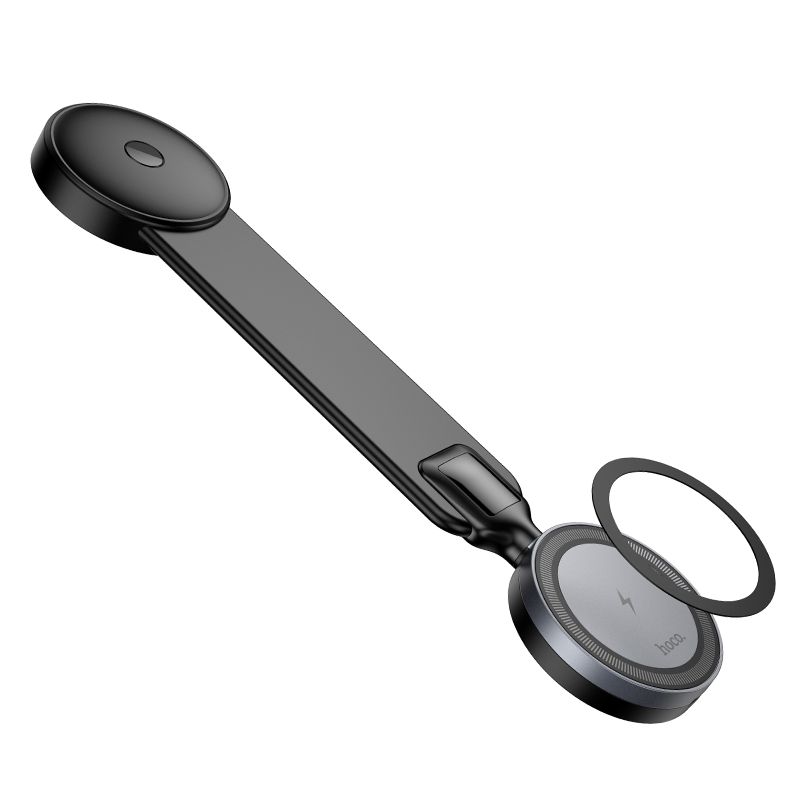 картинка Автодержатель Hoco HW29 Totem ring magnetic wireless fast charging car holder (center console) gray от магазина КомпьютерЦентр