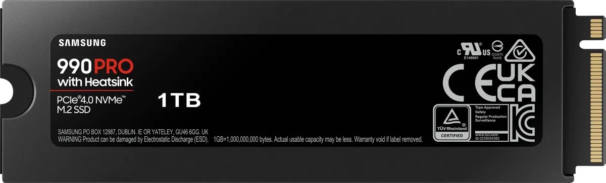 картинка SSD накопитель 1Tb Samsung 990 Pro M.2 2280 PCI-E 4.0 x4 с радиатором (MZ-V9P1T0CW) от магазина КомпьютерЦентр
