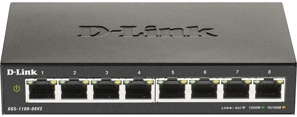 картинка Switch 8-port D-Link DGS-1100-08V2/ A1A, 8x1 Гбит/ с, настраиваемый от магазина КомпьютерЦентр