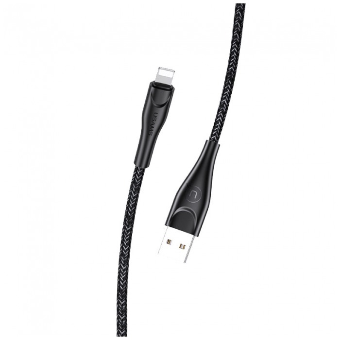 картинка Кабель Usams US-SJ391 U41 Lightning Braided Data and Charging 1m Black (US-SJ391 Black) от магазина КомпьютерЦентр