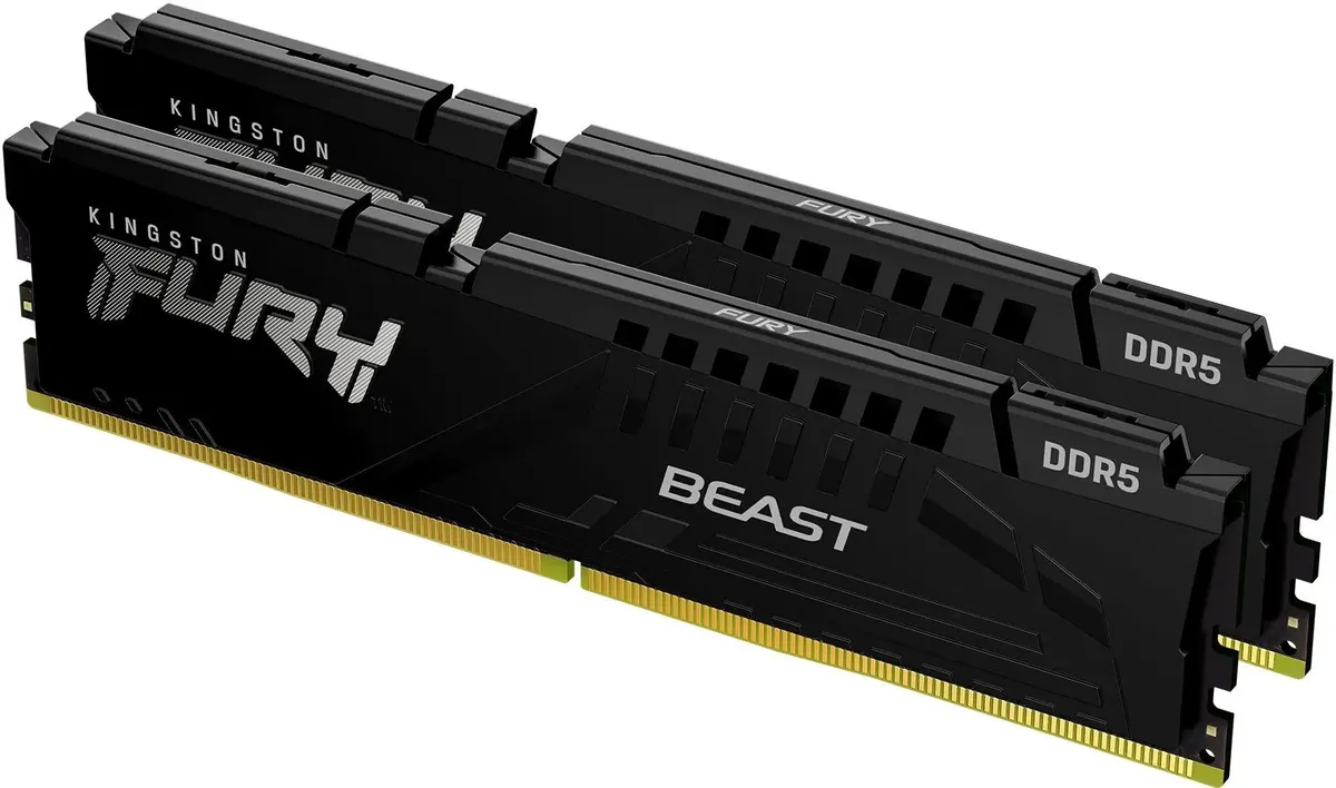 картинка DIMM DDR5 32Gb (2x16Gb) 6000MHz PC5-48000 Kingston Fury Beast Black Ret (KF560C40BBK2-32) от магазина КомпьютерЦентр
