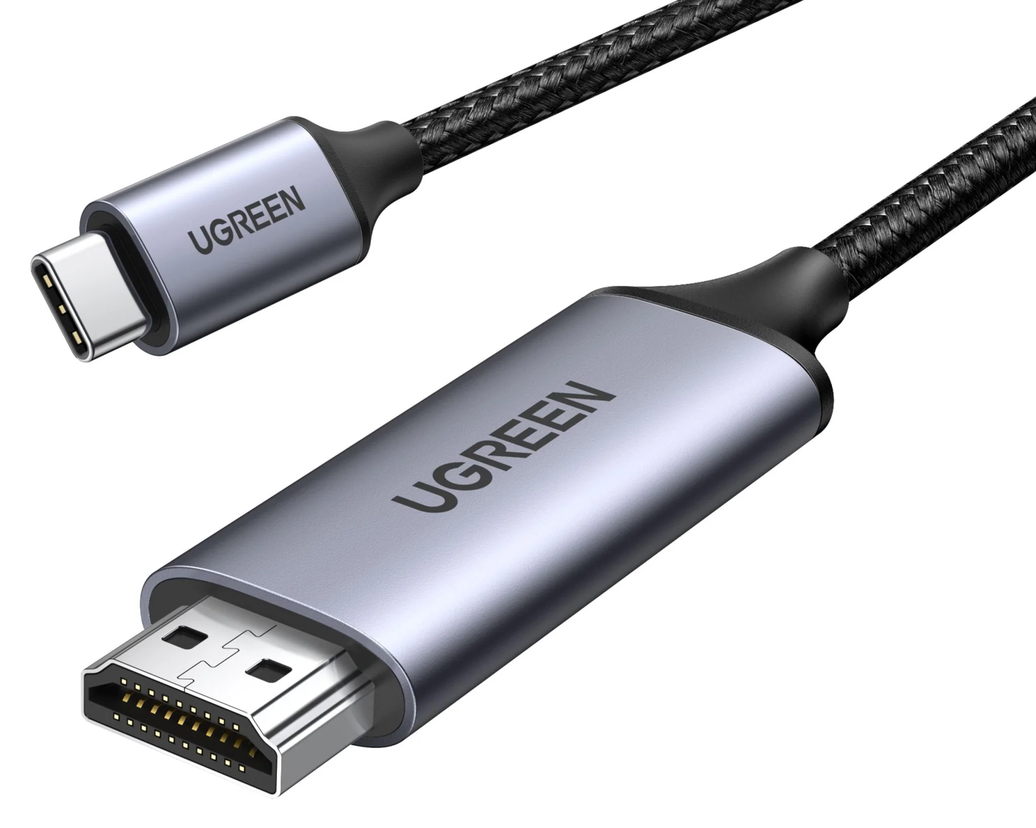 картинка Кабель UGREEN USB-C to HDMI, 4K, Metal Grey, 2 м (MM142) от магазина КомпьютерЦентр