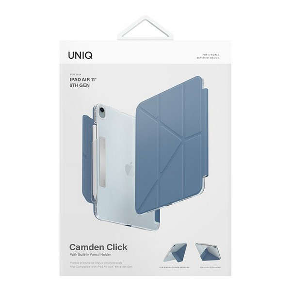 картинка Чехол Uniq CAMDEN для iPad Air 11'' (2024г), цвет голубой (STONE BLUE) от магазина КомпьютерЦентр