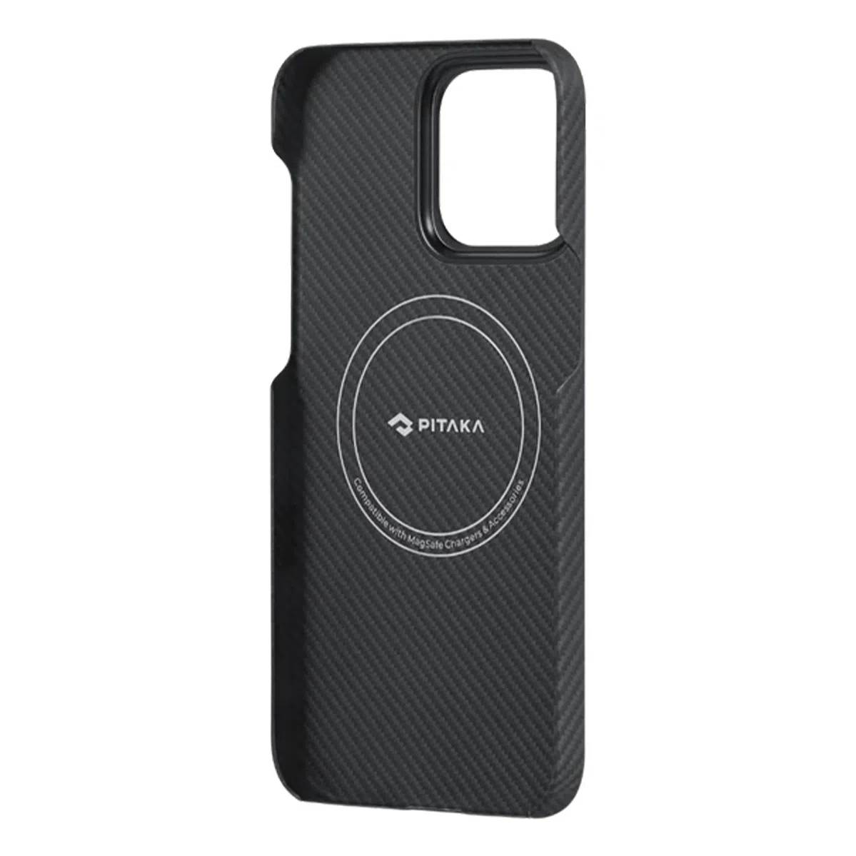 картинка Чехол PITAKA MagEZ Case 4 для iPhone 15 Pro MAX 6.7'', черный/ серый (Black/ Grey Twill) 600D от магазина КомпьютерЦентр