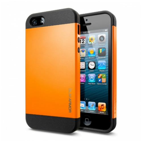 картинка Чехол SGP Case Slim Armor Color Series Trangerine Tango for iPhone 5 (SGP10138) от магазина КомпьютерЦентр