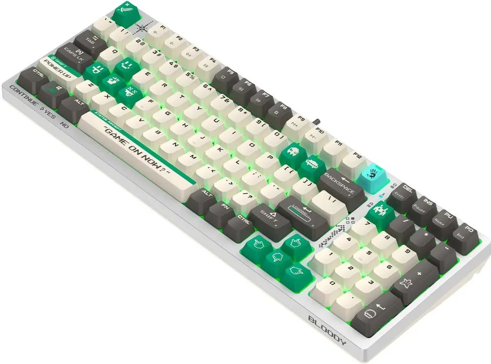 картинка Клавиатура A4Tech Bloody S98 Pixels Green механическая белый/ бежевый USB for gamer LED (S98 Pixels Green) от магазина КомпьютерЦентр
