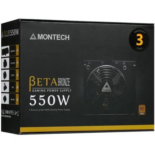 картинка Блок питания Montech BETA 550 550W 80+ Bronze, ATX от магазина КомпьютерЦентр