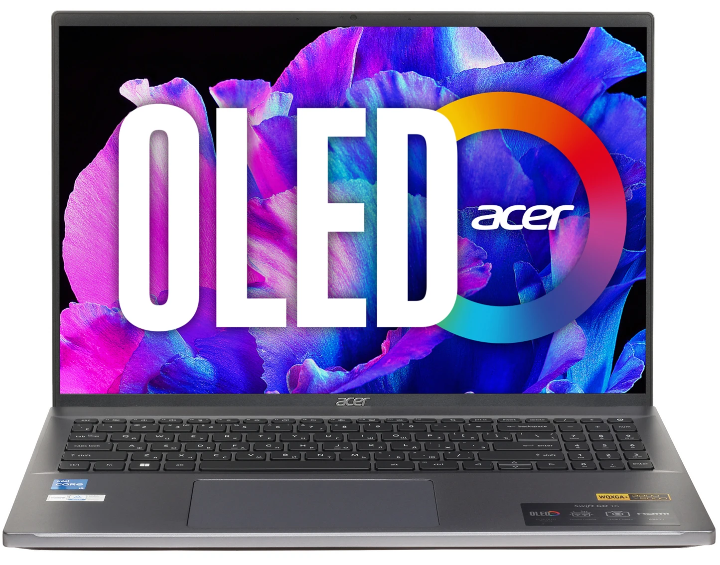 картинка Ноутбук Acer Swift GO 16 SFG16-71-54BD 16'' WQXGA+ IPS/  i5-13420H/  16Gb/  512Gb SSD/  UMA/  Wi-Fi /  BT/  Win 11/  Iron (NX.KM4CD.001) от магазина КомпьютерЦентр