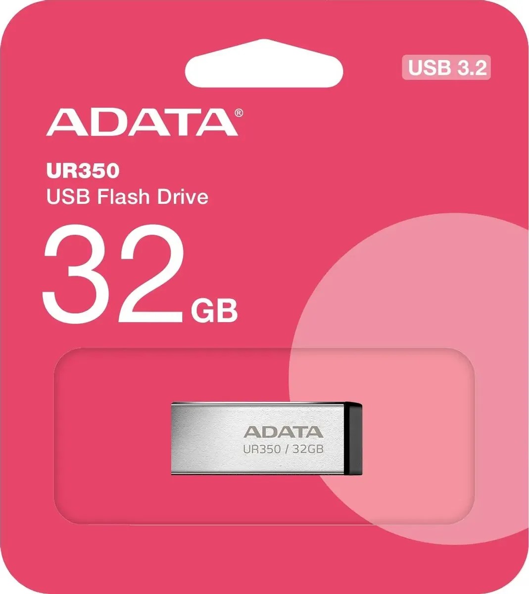 картинка USB3.2 накопитель 32Gb A-Data UR350 Silver/ Black (UR350-32G-RSR/ BK) от магазина КомпьютерЦентр