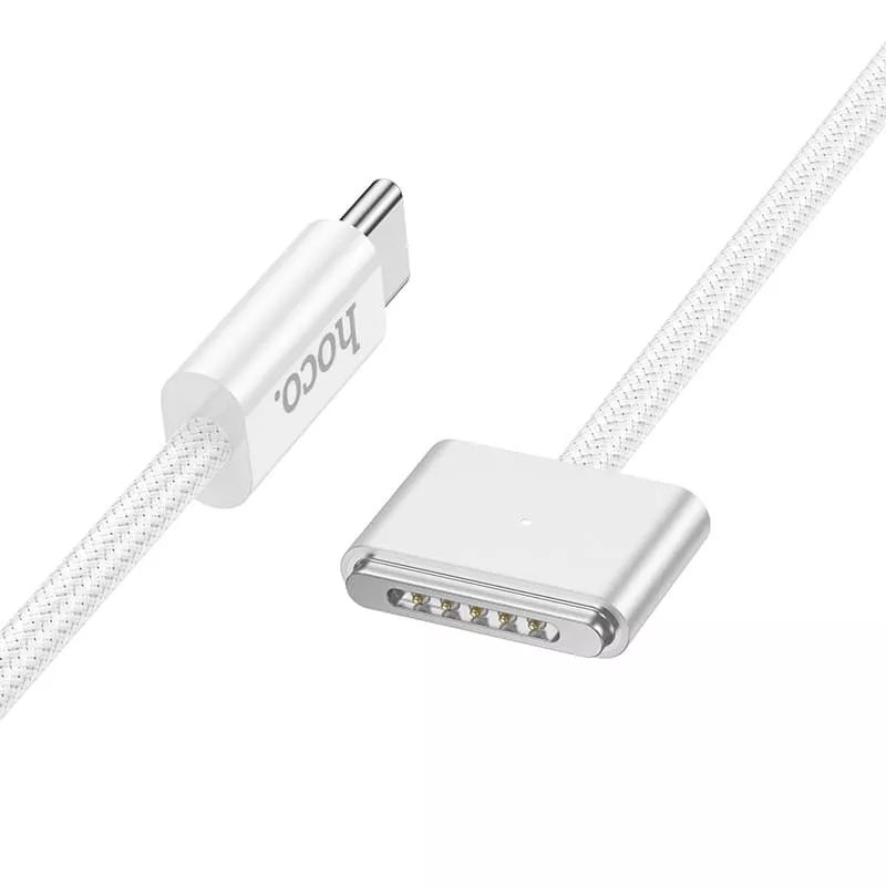 картинка Кабель для зарядки MacBook HOCO X103 Type-C to Mag3 140W 2м магнитный белый от магазина КомпьютерЦентр
