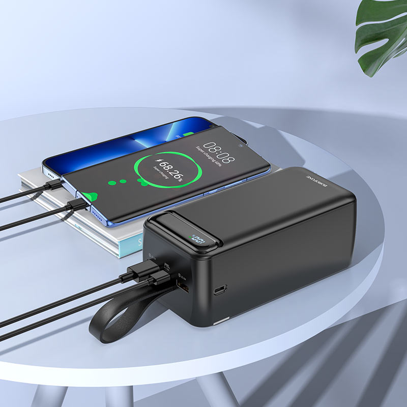 картинка Внешний аккумулятор BOROFONE BJ14D Course 22.5W+PD20W fully compatible power bank(50000mAh) black от магазина КомпьютерЦентр