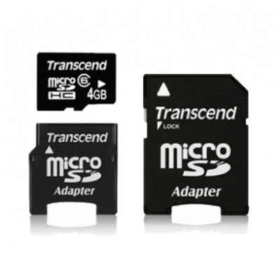 картинка Карта памяти Transcend microSDHC 4Gb Class 6  2SD Adapters (TS4GUSDHC6-2) от магазина КомпьютерЦентр