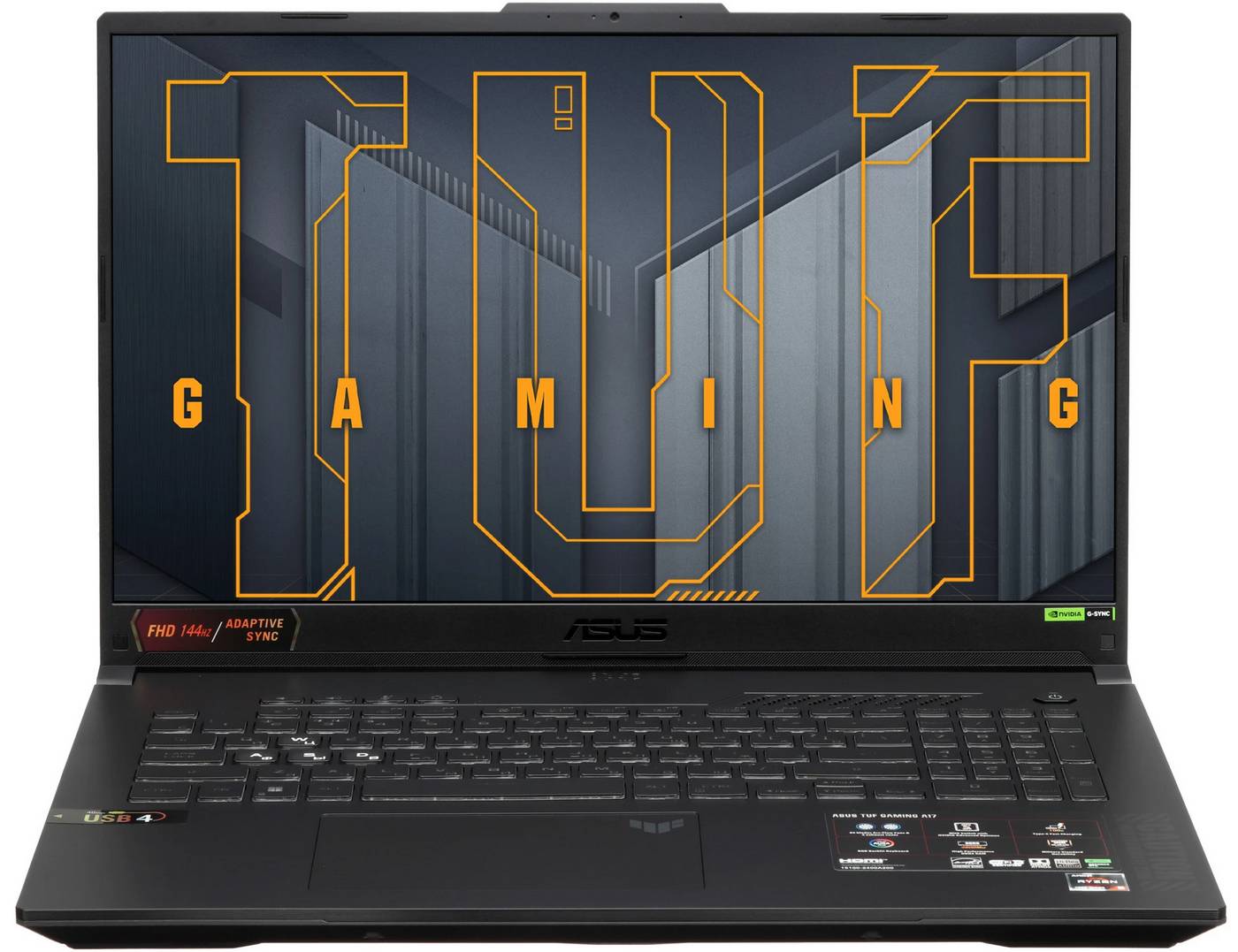 картинка Ноутбук ASUS TUF Gaming A17 (FA707NV-HX067) 17.3'' FHD IPS/  Ryen 5 7535HS/  16ГБ/  512ГБ SSD/  NVIDIA GF RTX 4060 8ГБ/  DOS, Mecha Gray от магазина КомпьютерЦентр