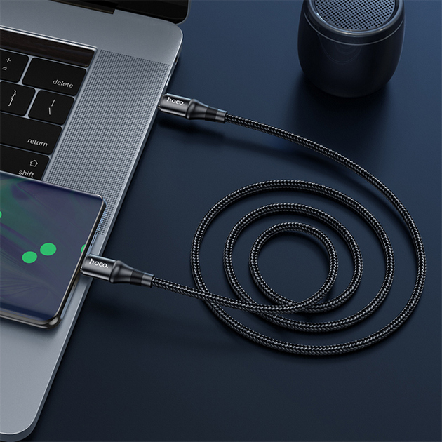 картинка Кабель Hoco X50 Type-C to Type-C Exquisito 100W charging data cable 1m Black от магазина КомпьютерЦентр