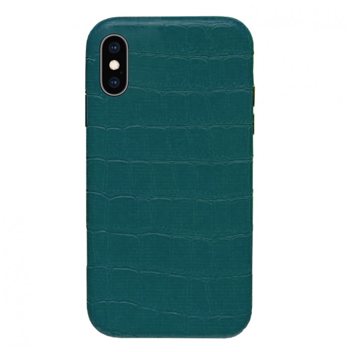 картинка Чехол Crocodile Leather Case for iPhone XS Max Forest Green от магазина КомпьютерЦентр